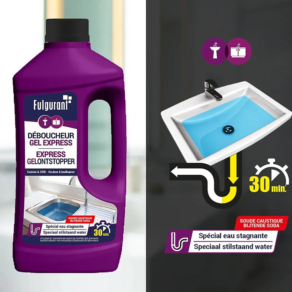 Déboucheur soude gel fulgurant Stopy 900ml>FULGURANT SANITAIRE Best