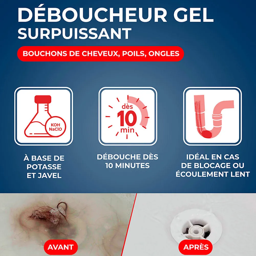 Déboucheur spécial cheveux 900ml>Starwax Online