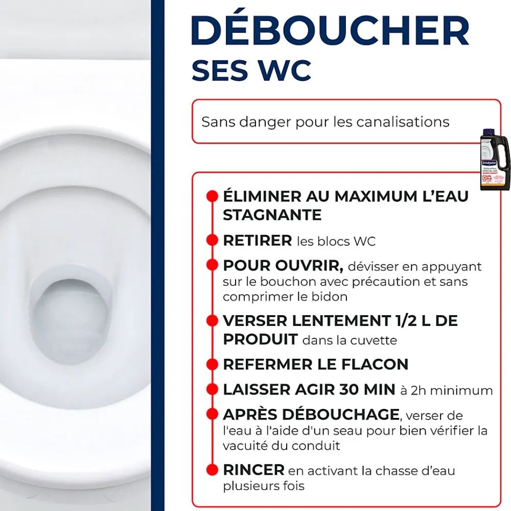 Starwax Déboucheur spécial WC avec javel 1L* Déboucheur