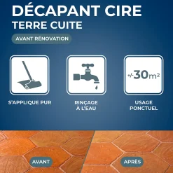 Starwax Décapant cire tomettes et terres cuites 1L* Nettoyant Et Entretien Pour Sol