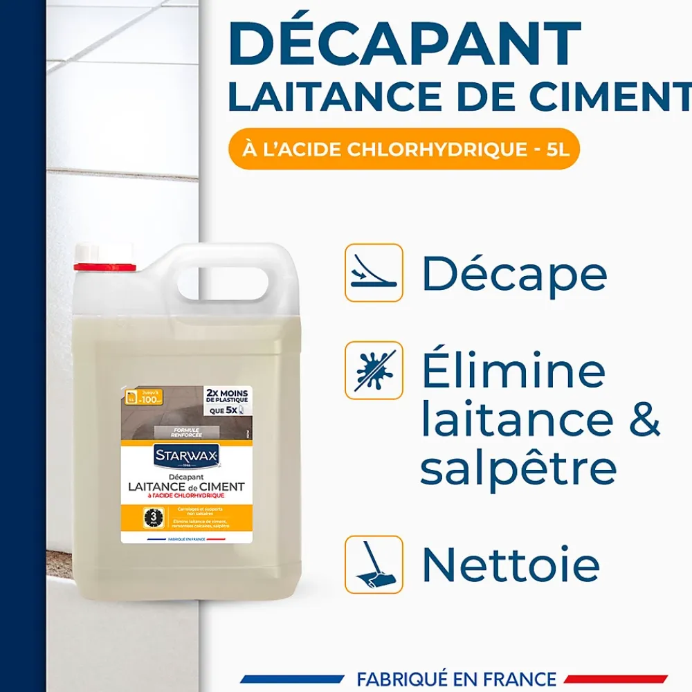 Starwax Décapant laitance de ciment carrelages 5L* Produits De Gros Lessivage