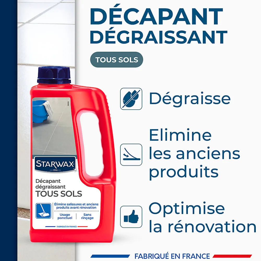 Décapant sans rinçage avant rénovation sols intérieurs 1L>Starwax