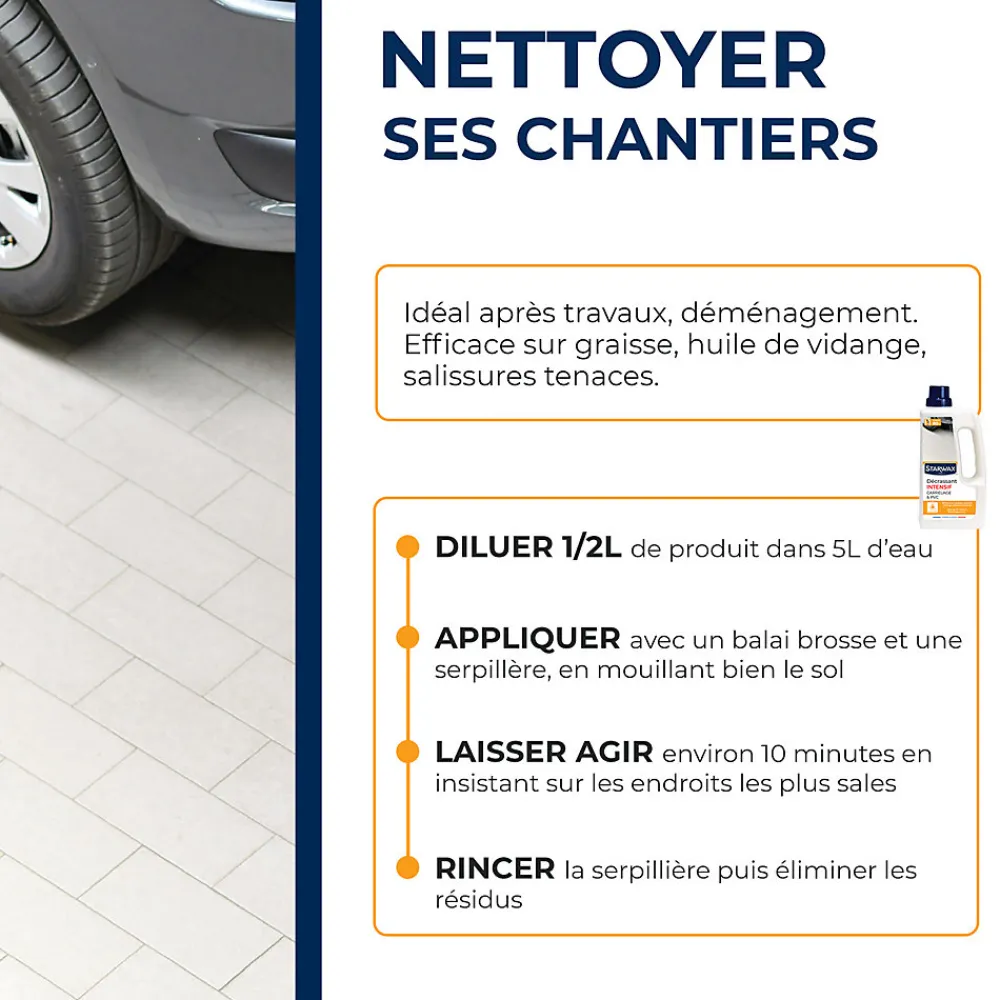 Décrassant intensif sols carrelés 1L>Starwax Online