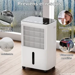 Eriksson Deshumidificateur - Dry Pro Plus - Blanc - Déshumidifie jusqu'à 16 litres par jour* Déshumidificateur D'Air