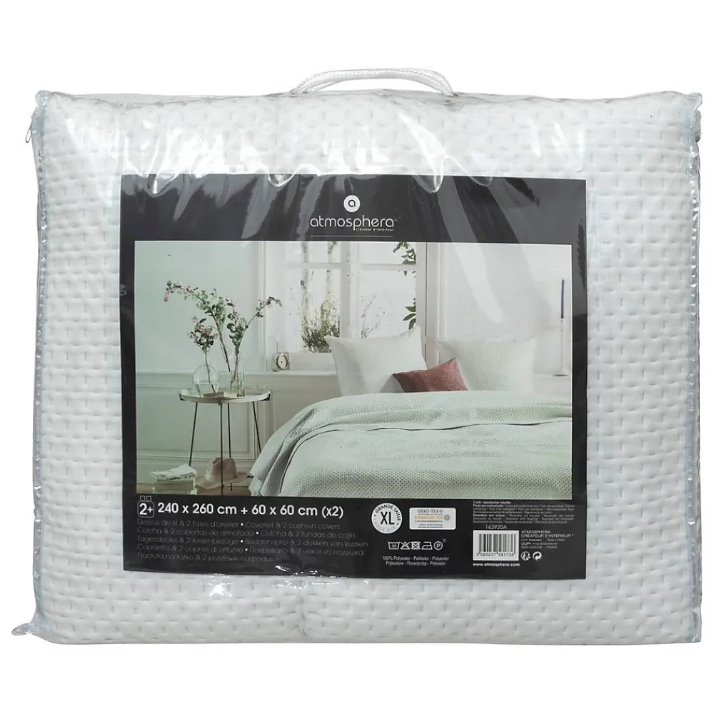 Atmosphera Créateur D'Intérieur Dessus de lit + 2 taies Dolce - ivoire 240x260 cm - Atmosphera* Boutis, Couvre-Lit, Édredon