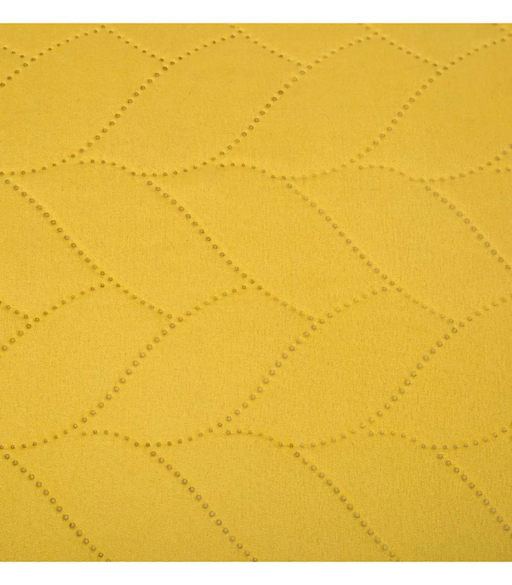 Atmosphera Créateur D'Intérieur Dessus de lit + 2 taies "Tressé" jaune moutarde - 260x240 cm - Atmosphera* Boutis, Couvre-Lit, Édredon