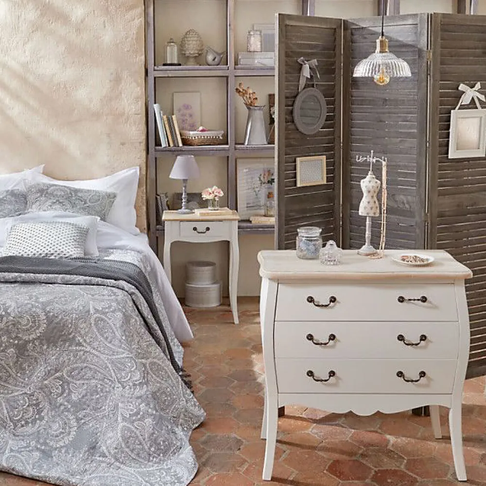 Dessus de lit 260 x 240 cm + 2 Taies 60 x 60 cm "Marie" - Gris>Atmosphera Discount