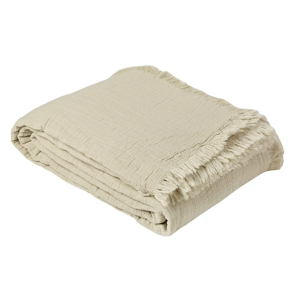 Dessus de lit gaze de coton (270x250 cm - Gris Galet)> New