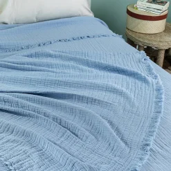 Dessus de lit gaze de coton (270x250 cm - Bleu ciel)> Best