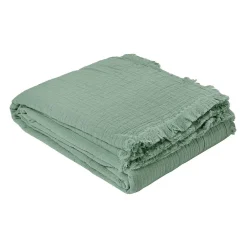 Dessus de lit gaze de coton (230x250 cm - Céladon)> Hot