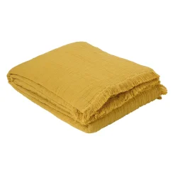 Dessus de lit gaze de coton (230x250 cm - Jaune Ocre)> New