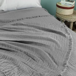 Dessus de lit gaze de coton (180x250 cm - Gris béton)> New
