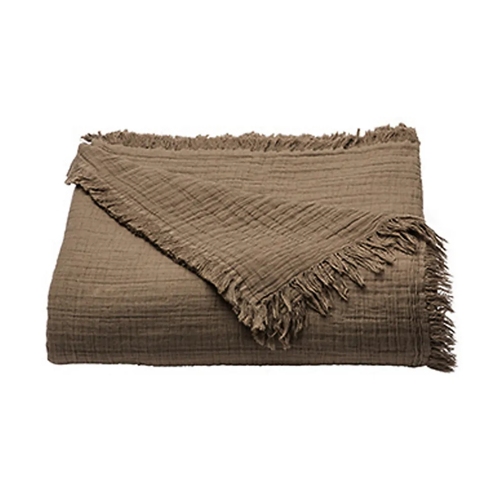 Dessus de lit gaze de coton (270x250 cm - Marron chocolat)> New