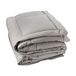 Dessus de lit matelassé peau de pêche Oekotex (220x240 cm - Gris clair)>Toison d'Or Outlet