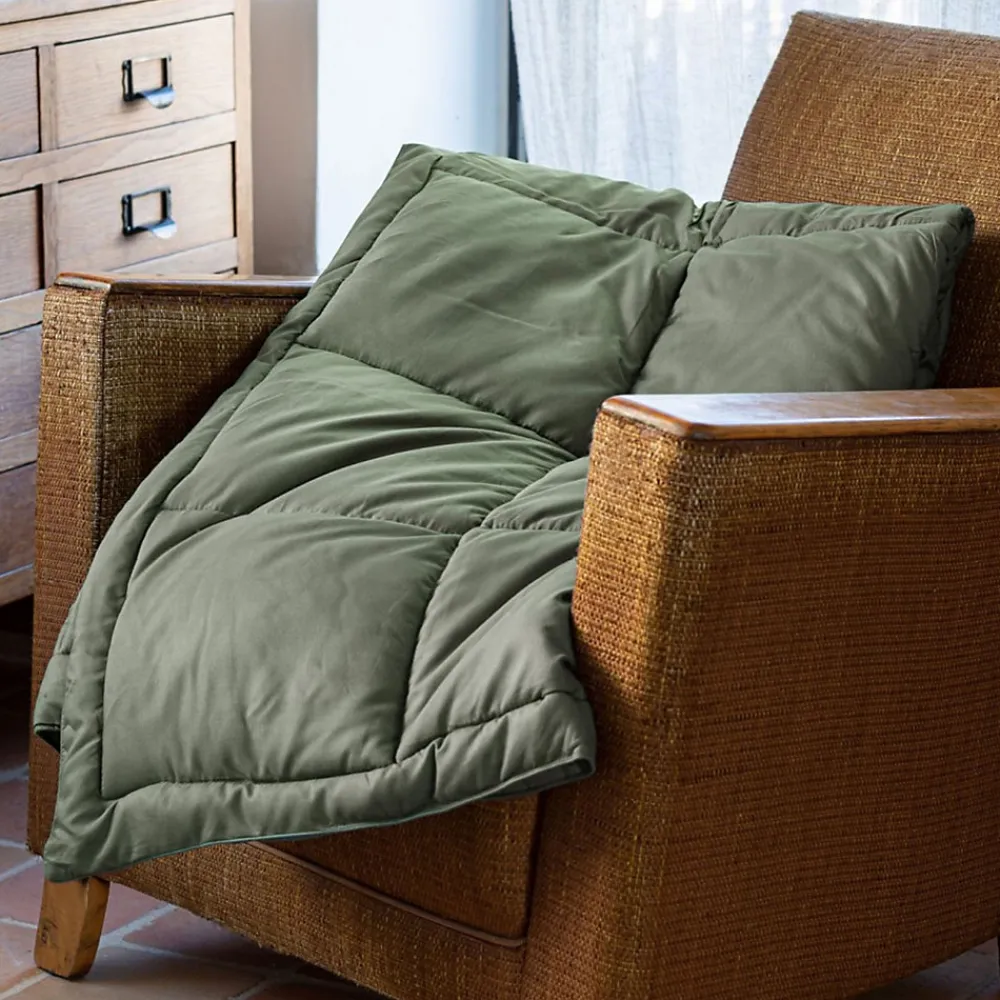 Dessus de lit matelassé peau de pêche Oekotex (240x260 cm - Vert)>Toison d'Or Online