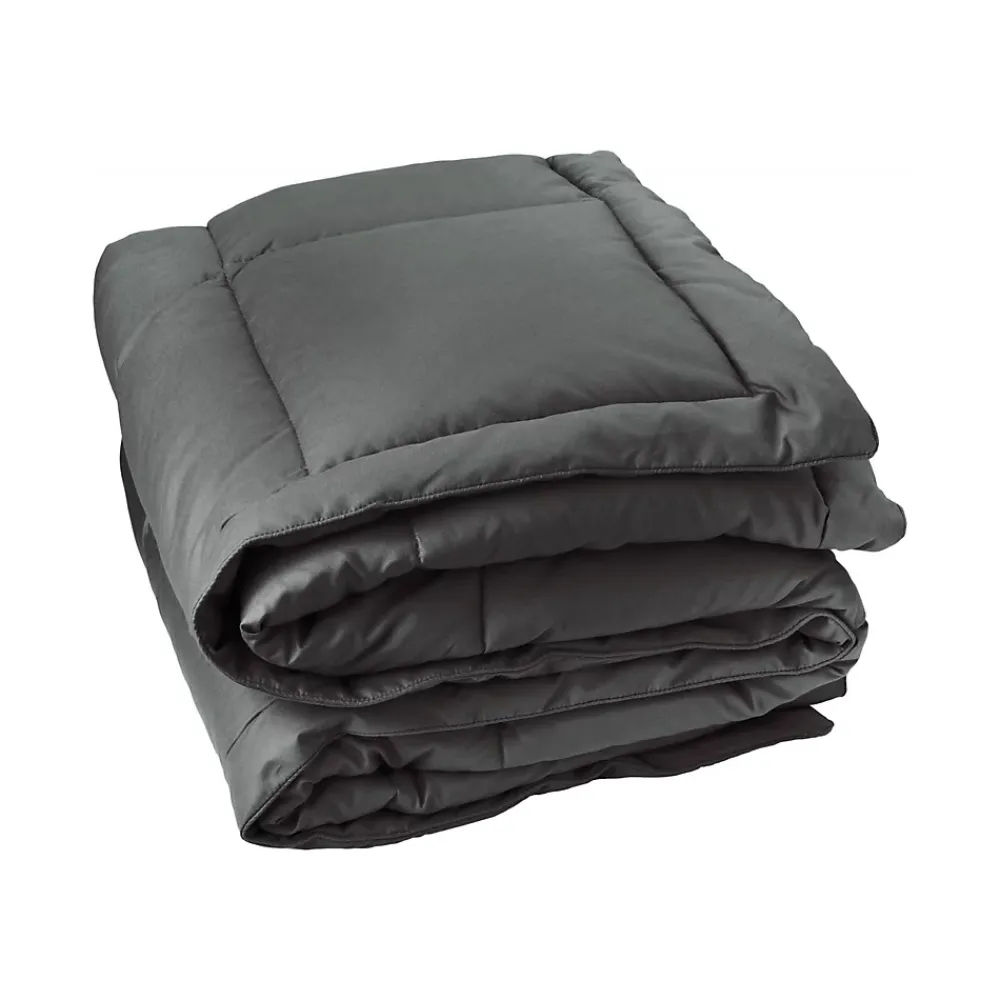 Toison d'Or Dessus de lit matelassé peau de pêche Oekotex (220x240 cm - Gris anthracite)* Boutis, Couvre-Lit, Édredon