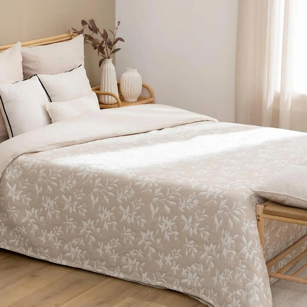 Dessus de lit Nuvia beige lin 260x240cm - Atmosphera>Atmosphera Créateur D'Intérieur Hot