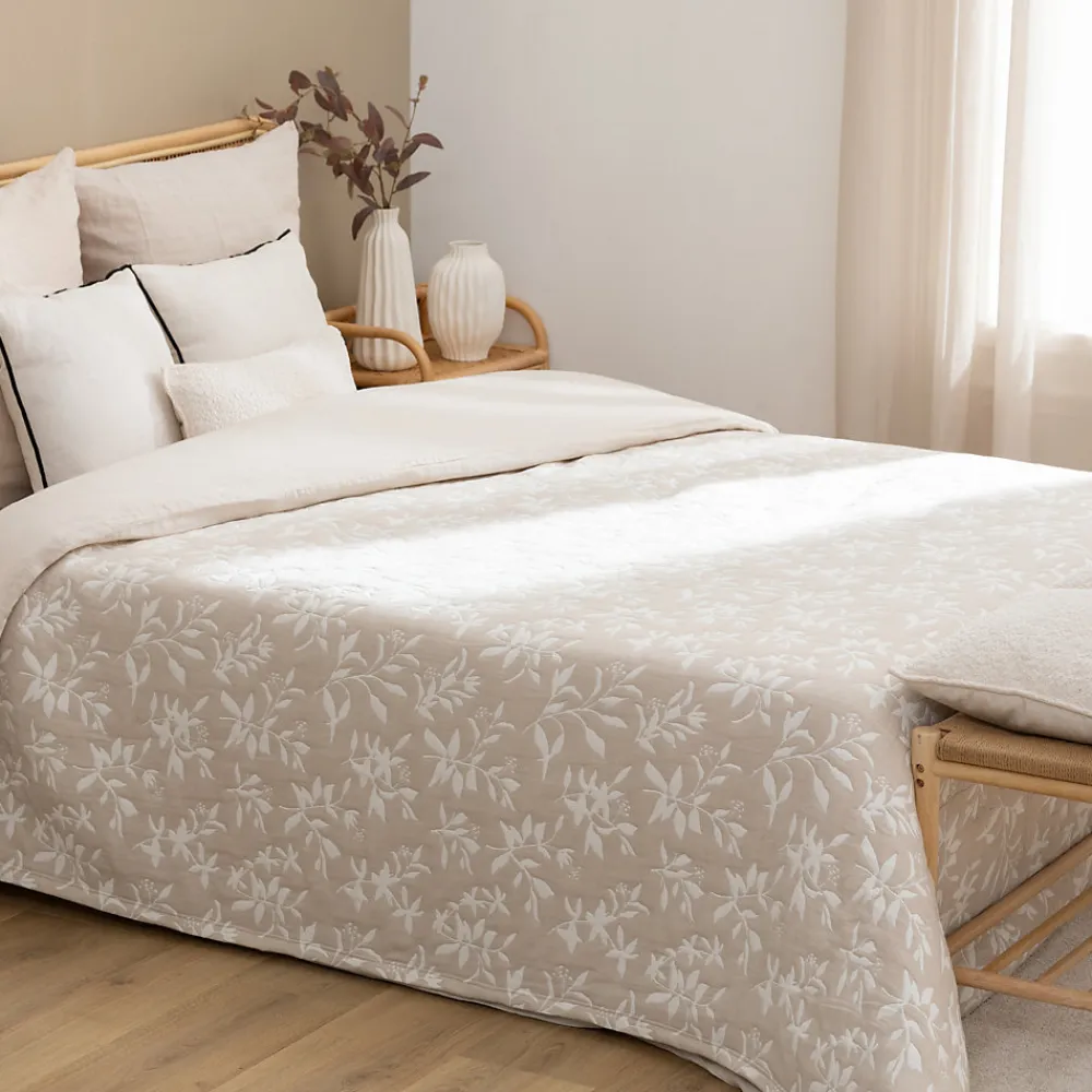 Dessus de lit Nuvia beige lin 260x240cm - Atmosphera>Atmosphera Créateur D'Intérieur Hot