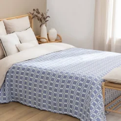 Dessus de lit Nuvia bleu indigo 260x240cm - Atmosphera>Atmosphera Créateur D'Intérieur Sale