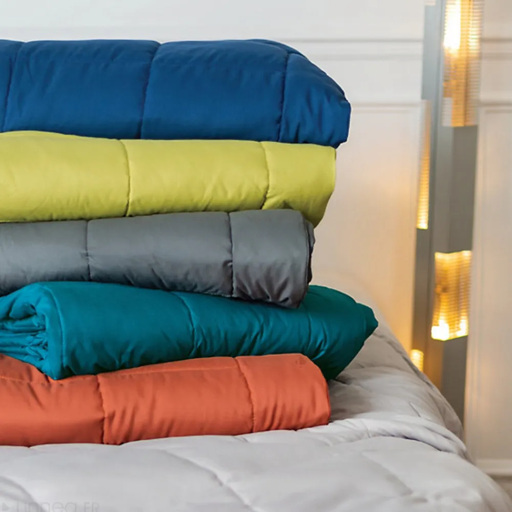 Dessus de lit polyester microfibre 260x240 cm LAZY vert argile>Linnea Discount
