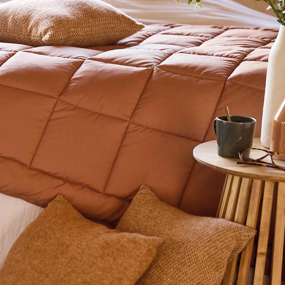 Dessus de lit polyester microfibre 260x240 cm LAZY orange ocre>Linnea Sale
