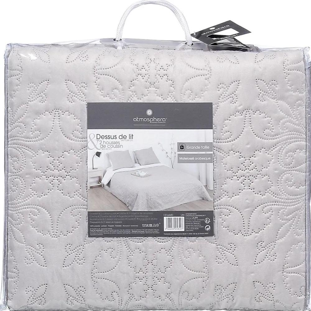 Dessus de lit 240x260 + 2 taies Arabesque lin>Atmosphera Créateur D'Intérieur Clearance