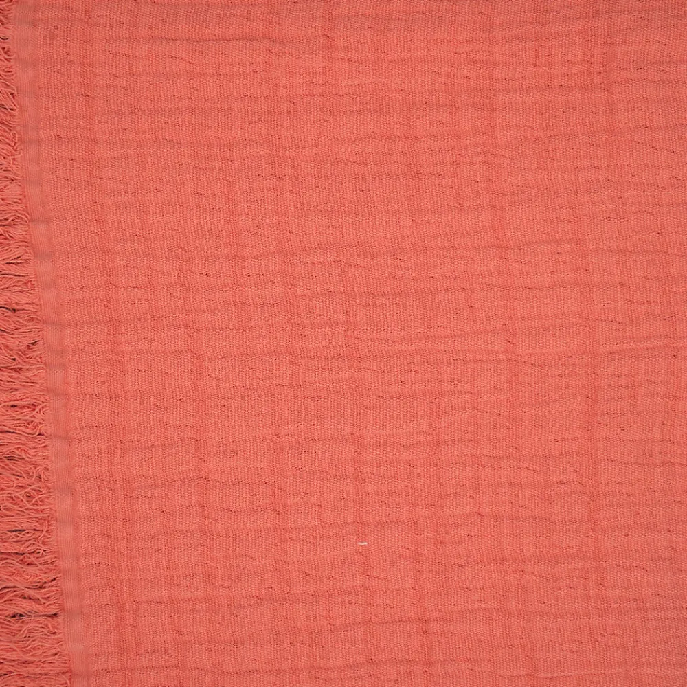 Linnea Dessus de lit 180x250 cm BREHAT 100% gaze de coton orange corail* Boutis, Couvre-Lit, Édredon