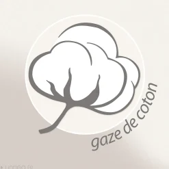 Dessus de lit 230x250 cm BREHAT 100% gaze de coton marron galet><noscript><img width=