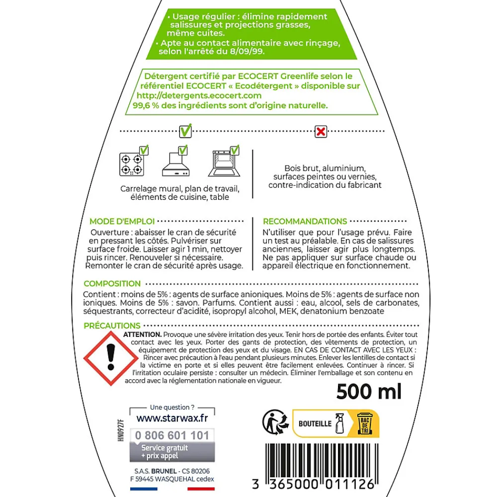 Starwax Dégraissant express Soluvert 0,5 L* Nettoyant Pour Cuisine