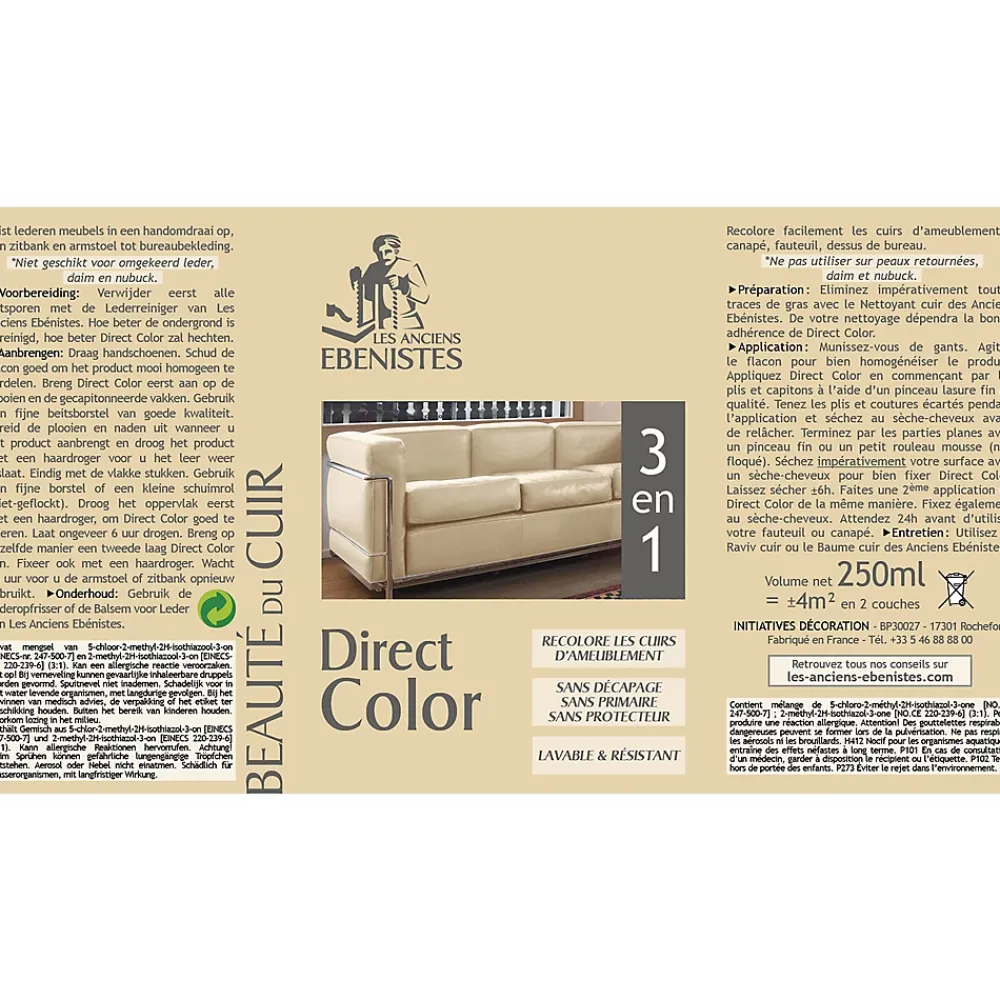 Les Anciens Ebenistes DIRECT COLOR - Recolore le cuir - 250ML SABLE - Les anciens ébénistes* Entretien Du Textile