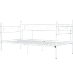 Divan en Acier Canapé Lit Simple en Métal 200 x 90 cm Blanc en.casa><noscript><img width=