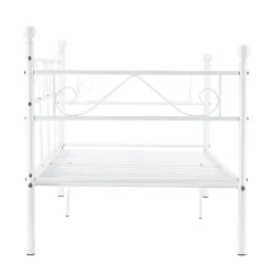 Divan en Acier Canapé Lit Simple en Métal 200 x 90 cm Blanc en.casa><noscript><img width=
