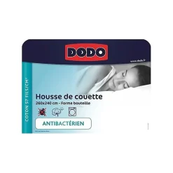 Dodo - Housse de couette - 260x240 cm - Coton - Antibactérien - Blanc - Fabriqué en France* Housse De Couette