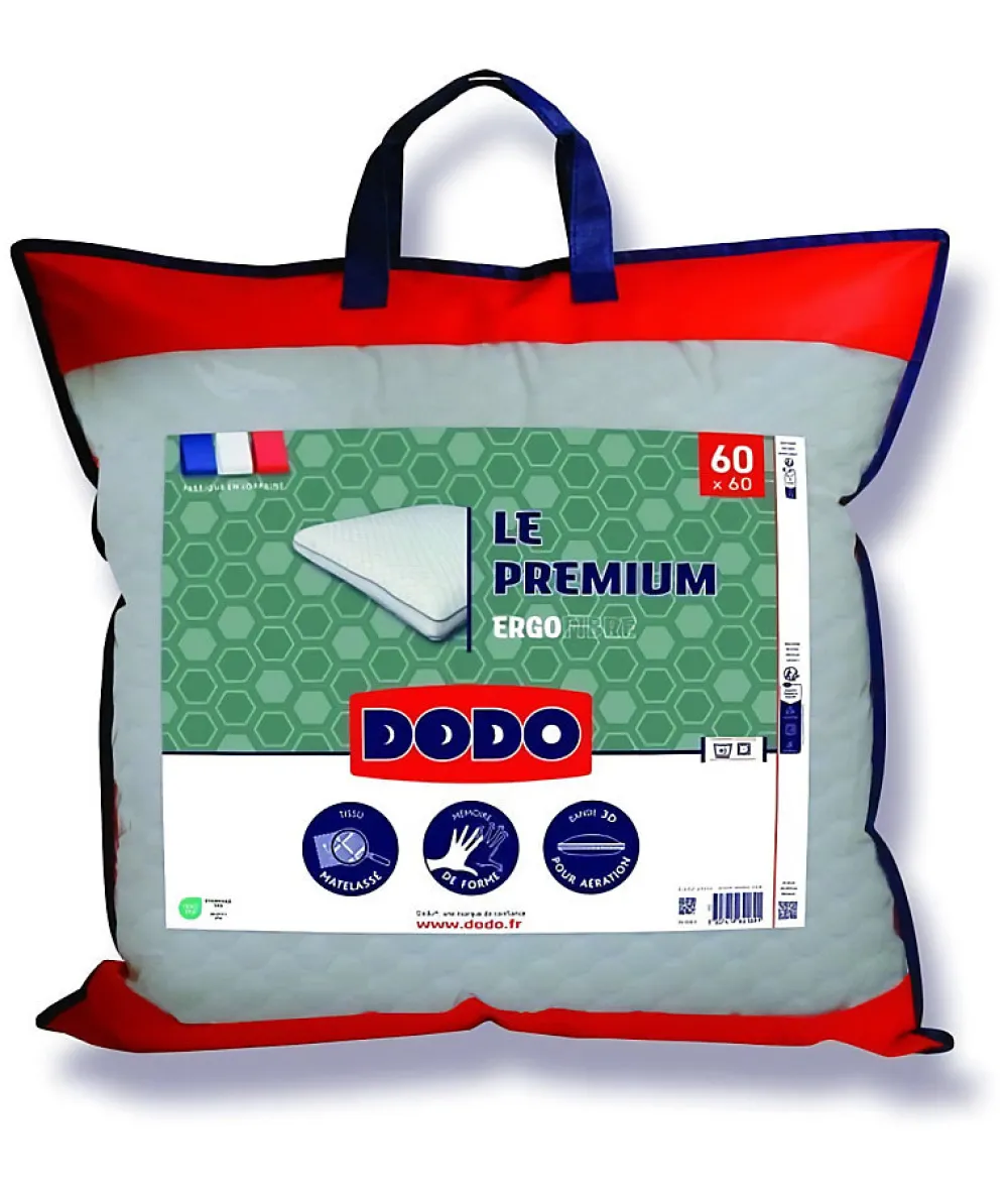 Dodo - OREILLER ERGONOMIQUE - LE PREMIUIM - 60X60 cm* Oreiller Mémoire De Forme