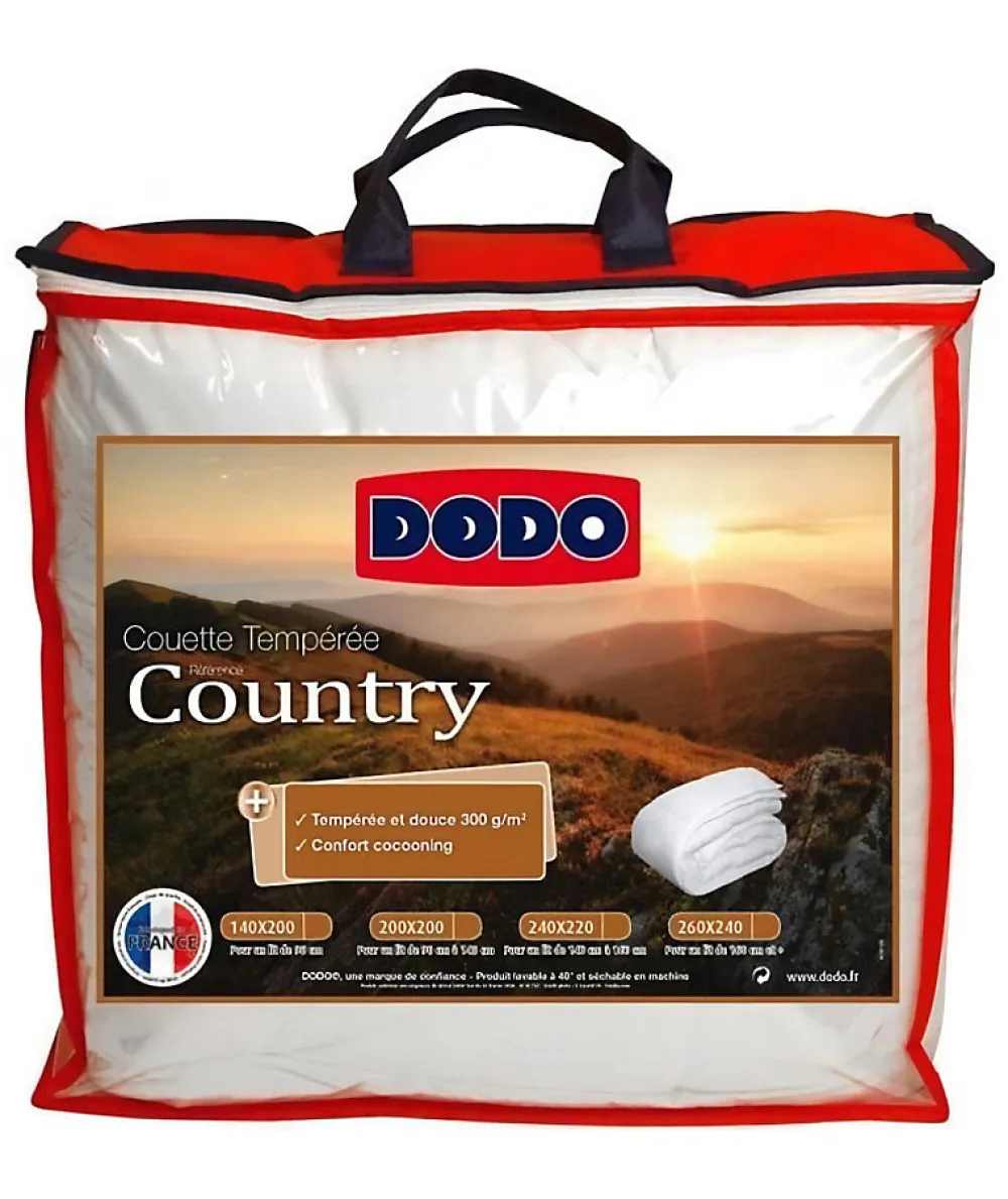 Dodo Couette tempérée Country - 240 x 260 cm - Blanc* Couette