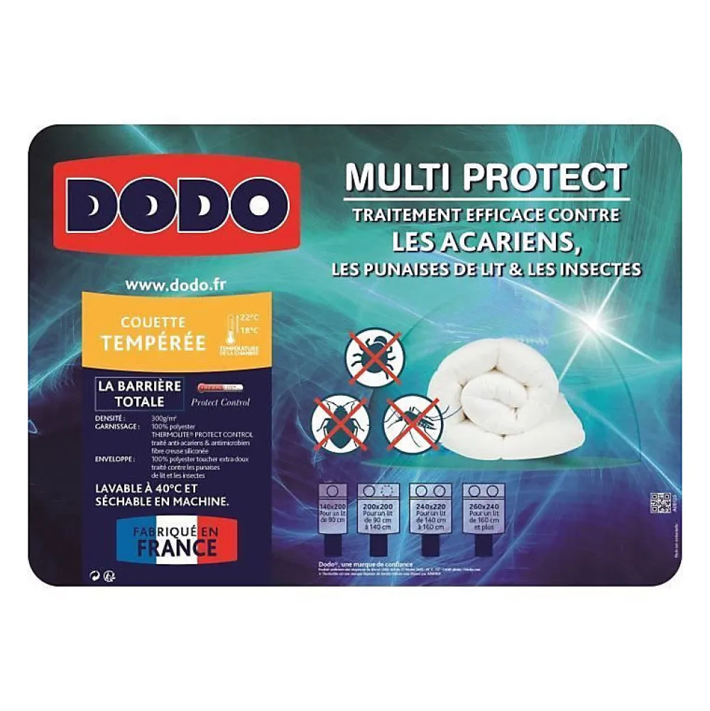 Couette tempérée MULTIPROTECT - 140 x 200 cm>Dodo Discount