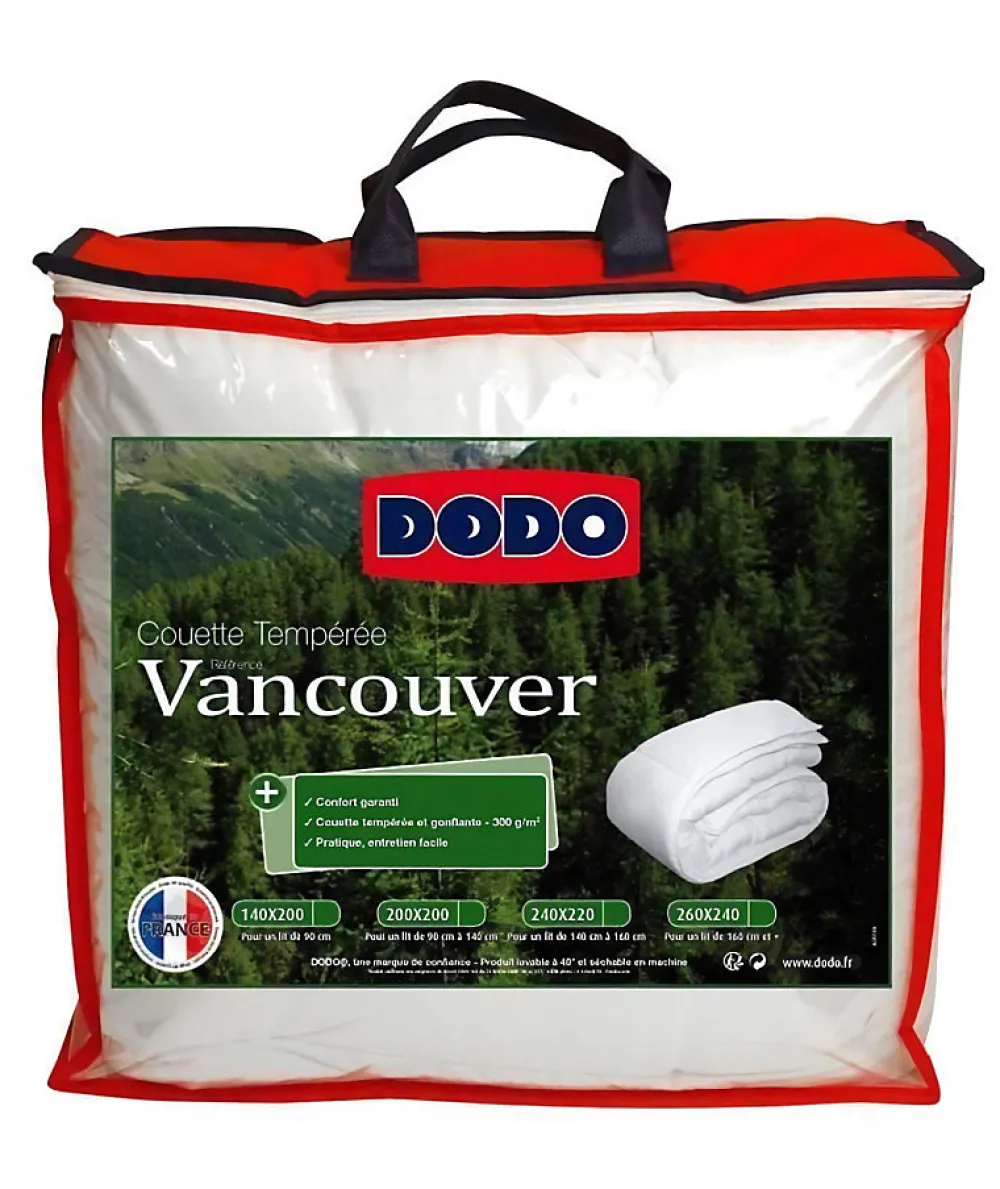 Couette tempérée Vancouver - 200 x 200 cm - Blanc>Dodo Discount