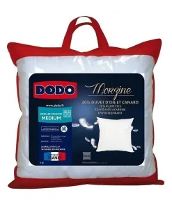 Oreiller Duvet Oie MORZINE Anti-Acariens 65x65cm blanc>Dodo Discount