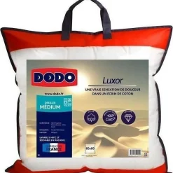 Oreiller LUXOR 60x60 cm - 100% Coton - Effet Duvet><noscript><img width=
