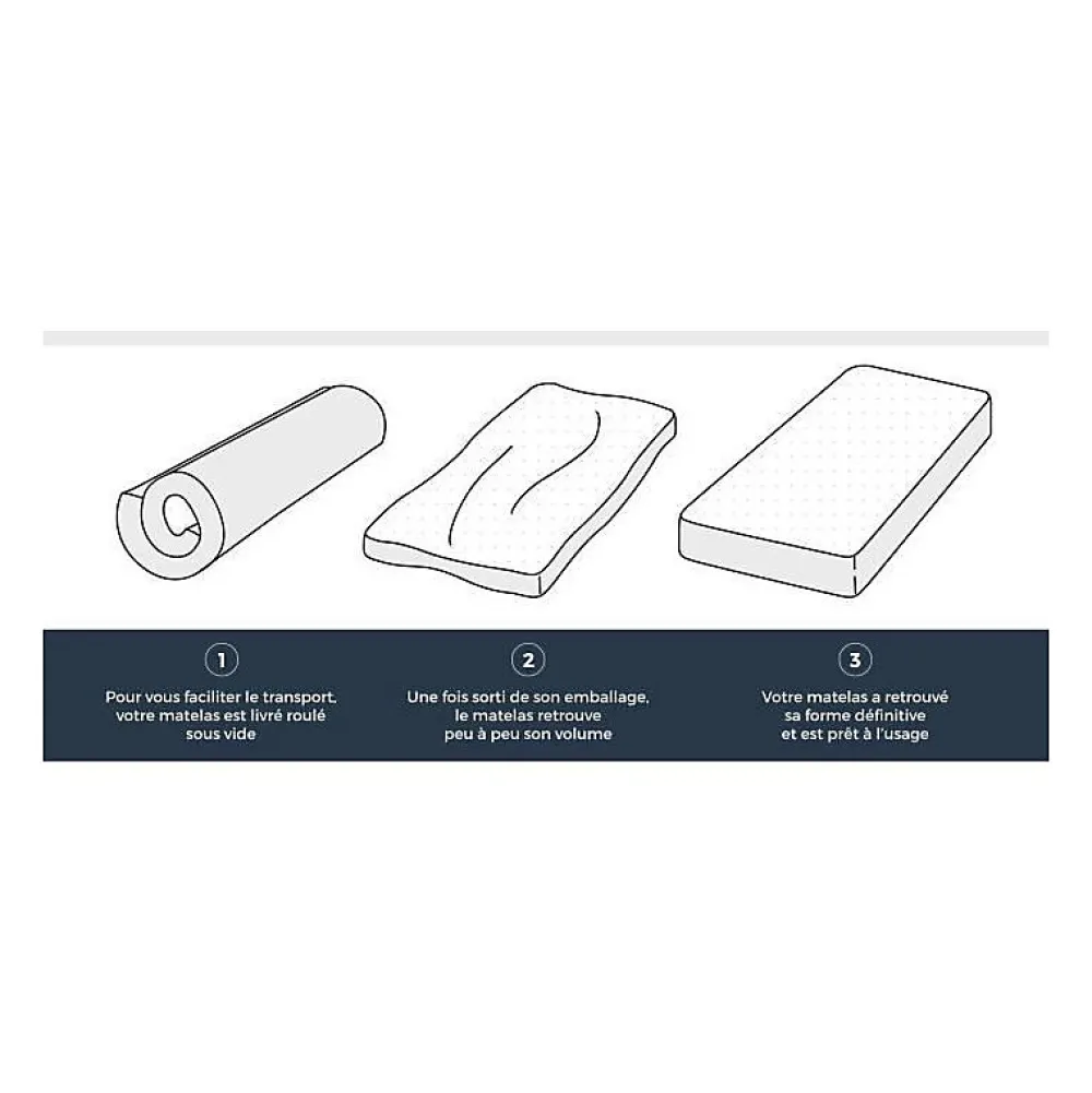 Matelas V980 - 140 x 190 cm - 20 cm - Mousse - Mémoire de forme - Ferme>Dormipur New