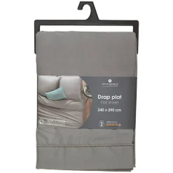 Drap en coton - gris 240x290 cm - Atmosphera><noscript><img width=