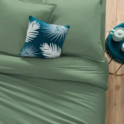 Drap en coton - vert céladon 240x290 cm - Atmosphera>Atmosphera Créateur D'Intérieur Discount