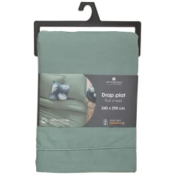 Drap en coton - vert céladon 240x290 cm - Atmosphera><noscript><img width=