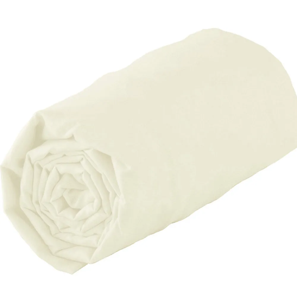 Drap housse 100% coton biologique - bonnet 30 cm (90x200cm - Sable)>Tradilinge Best