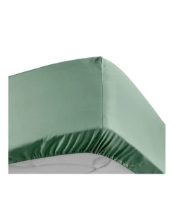 Douceur D'Intérieur DRAP HOUSSE 2 PERSONNES PERCALE UNI 78 FILS PERCALINE TILLEUL - 160x200cm - Vert tilleul* Drap Housse|Drap Housse
