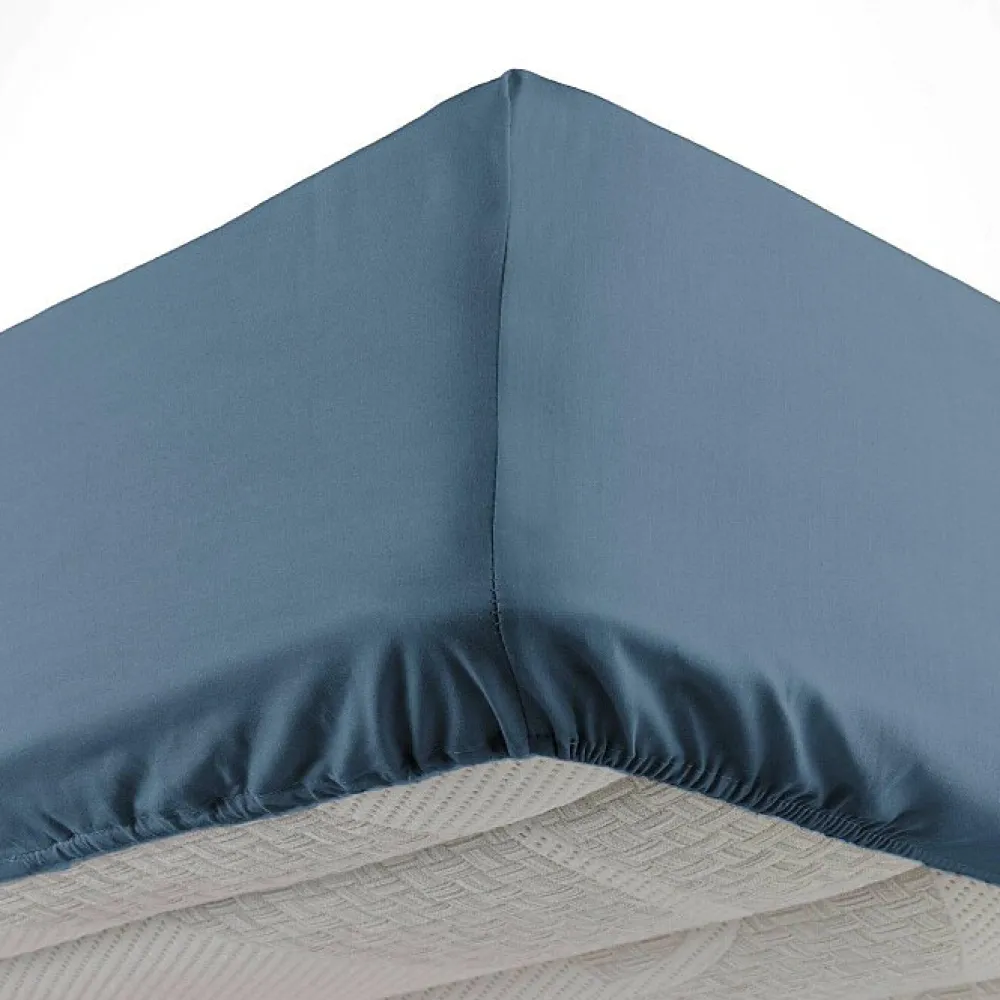 Douceur D'Intérieur Drap housse 140 x 190 cm bonnet 30 cm Mmicrofibre Oscar Bleu Nuit* Drap Housse|Drap Housse