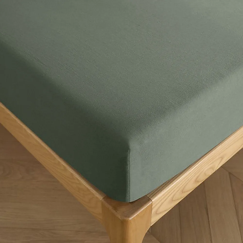 Drap housse 160 x 200 cm bonnet 30 cm "Prémium" pour lit 2 places - Prémium Romarin>Coton Pur Best