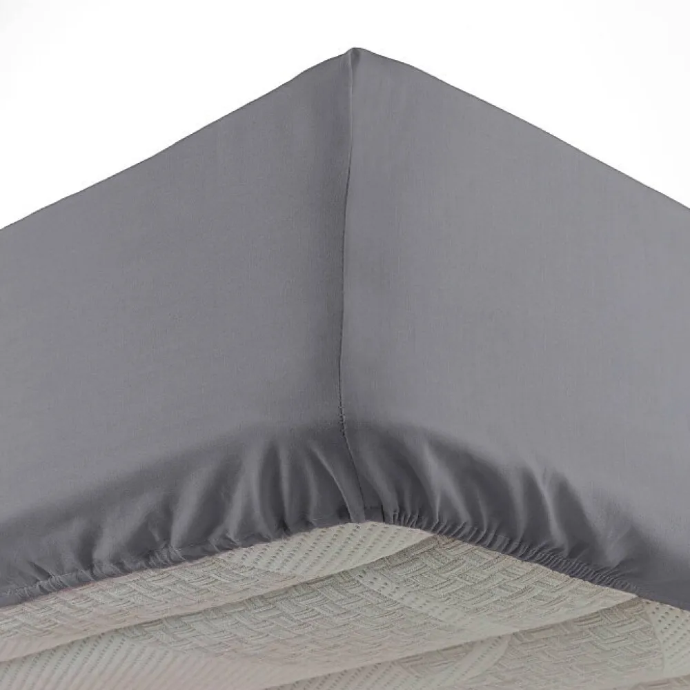 Drap housse 140 x 190 cm bonnet 30 cm Mmicrofibre Oscar Anthracite>Douceur D'Intérieur Outlet