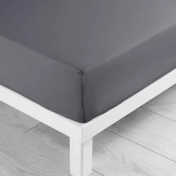 Drap housse 140 x 190 cm bonnet 30 cm Mmicrofibre Oscar Anthracite><noscript><img width=