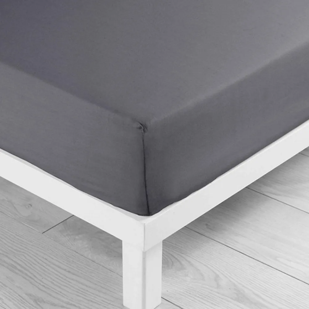 Drap housse 140 x 190 cm bonnet 30 cm Mmicrofibre Oscar Anthracite>Douceur D'Intérieur Outlet